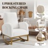 Modern Nursery Rocking Chair, Upholstered Glider Rocker with Side Pockets, Comfy Padded Accent Armchair, Recliner Chair for Living Room - 3 of 4