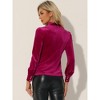 INSPIRE CHIC Women's Vintage Solid Gothic Velvet Dressy Bow Tie Neck Business Shirt - 3 of 4