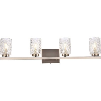 Elegant Lighting Cassie 4 lights bath sconce in satin nickel with clear shade