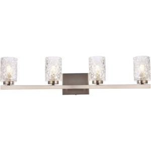 Elegant Lighting Cassie 4 lights bath sconce in satin nickel with clear shade - 1 of 4