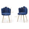 NicBex Modern Velvet Dining Chairs Set of 2,Upholstered Woven Chair with Metal Legs for Dining Room,Living Room,Kitchen,Blue - 3 of 4