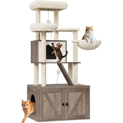 gray cat litter cabinet
