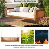 Twin Size Outdoor Acacia Wood Porch Swing Daybed with Ropes, Hanging Swing for Patio, Garden, or Backyard - 3 of 4