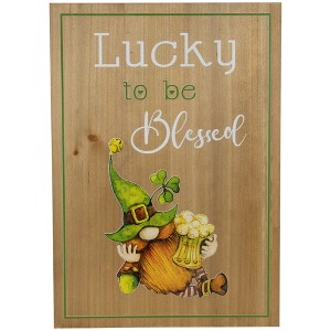 Northlight Lucky to be Blessed St. Patricks Day Wooden Wall Sign - 18.5" - 1 of 4