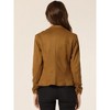 INSPIRE CHIC Women's Notched Collar Button Ruched Long Sleeve Faux Suede Blazer - 4 of 4