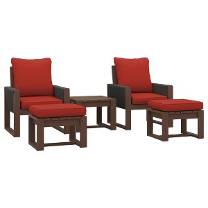 YARDSIGHT 5-Piece Outdoor Patio Lounge Chair Set with Ottomans and Side Table, Weather-Resistant Furniture with Cushions - 1 of 4