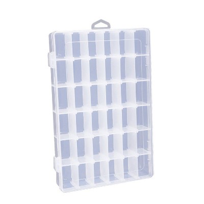 Juvale Clear Jewelry Box - Plastic Bead Storage Container, Earrings Storage Organizer with Adjustable Dividers, 36 Grids, 10.75 x 1.7 x 7 Inches