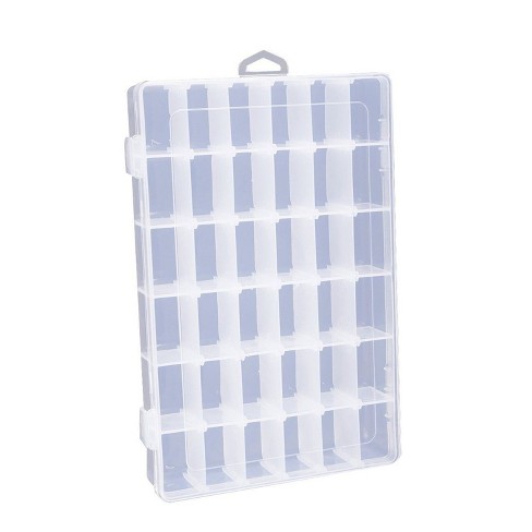 Blue Button TDOTM Adjustable Clear Plastic 10-Grid Jewelry Organizer Divider Storage Earring Storage Containers Box 3 Pack