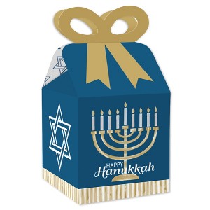 Big Dot of Happiness Happy Hanukkah - Square Favor Gift Boxes - Chanukah Holiday Party Bow Boxes - Set of 12 - 1 of 4