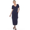 Women's Short Sleeve V-Neck Maxi Dress - White Mark - 2 of 4