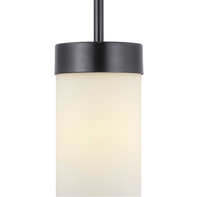 Polished Chrome Mini Pendant with Etched Glass Shade