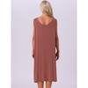 INSPIRE CHIC Women's 2 Pcs Cotton Sleeveless U-Neck Wide Strap Chemise Slip Long Nightgown - 3 of 4