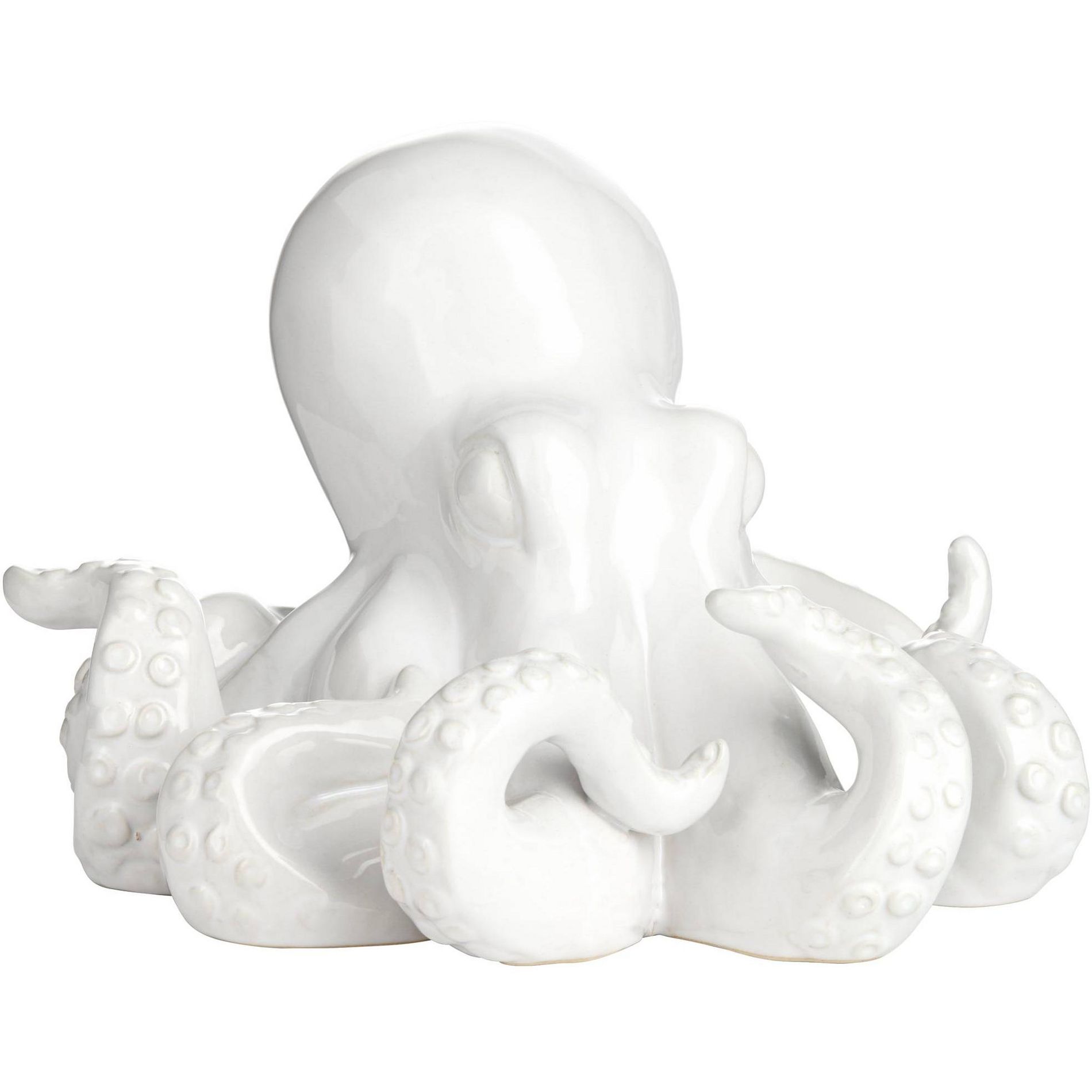Studio 55D Octopus 9 1/4" Wide Shiny White Decorative Figurine