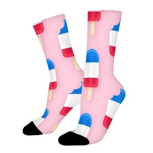 Patriotic Popsicles Women Printed Crew Socks Funny Funky Socks Soft Polyester Novelty Gifts for Artists Men - 1 of 1