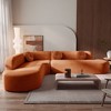 122'' Extra Large Curved Chenille Sectional Sofa with 3 Round Pillows, High-Resilience Foam, No Assembly Required - 2 of 4