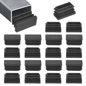 Unique Bargains Chair Leg Bar Stool Plastic Rectangle Hole Tubing End Plug Caps Black - 1 of 4