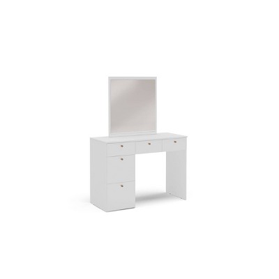 Nevada Vanity with Mirror White - Polifurniture: Modern Storage Cabinet & Drawers