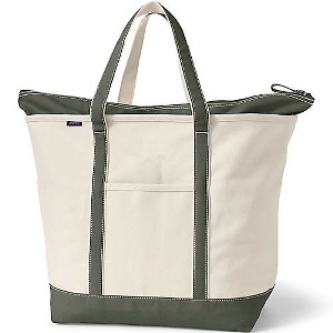 Lands' End Zip Top Canvas Tote Bag - 1 of 4