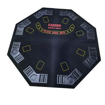 INO Design 48"  8-Player Folding Texas Holdem Octagon Poker Tabletop Portable Layout Casino Game Mat