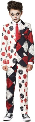 Suitmeister Men's Costume - Halloween Vintage Clown Slim Fit - White ...