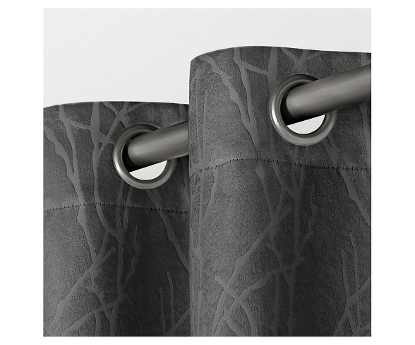 Twig Insulated Woven Blackout Grommet Top Window Curtain Panel Charcoal (54"x84") - Exclusive Home&#153;
