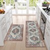 Washable Area Rug 5x7 – Non-Slip Soft Vintage Low Pile Foldable Oriental Floral Distressed Rug for Living Room, Bedroom, Dining & Office, Red & Blue - 4 of 4