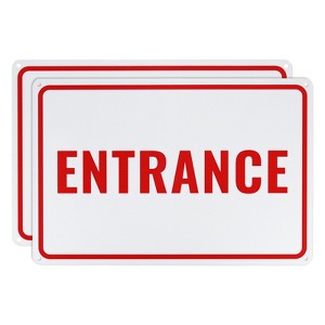 Unique Bargains Aluminum Reflective Rust Free Waterproof Entrance Sign 2 Pcs - 1 of 4
