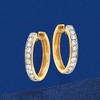 Ross-Simons 0.50 ct. t.w. Diamond Hoop Earrings in 14kt Yellow Gold - 3 of 4