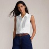 Lands' End Women's Sleeveless No Iron Shirt with Lace Inset - 4 of 4