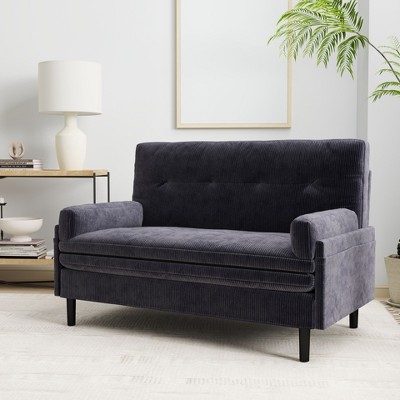 Okak Loveseat Sleeper Sofa, Convertible 2 seater Sofa Bed with Reclining Backrest and 2 Armrests for Small Apartments, living Room, Gray