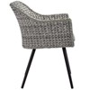 Modway Endeavor Outdoor Patio Wicker Rattan Dining Armchair Gray Gray - 2 of 4