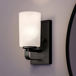 Urban Ambiance Luxury Modern Wall Sconce 8''H x 4.5''W,  Midnight Black Finish,  Broome Collection, UHP4112 - 1 of 4