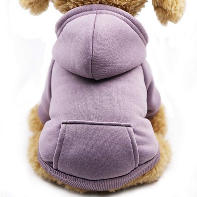 Gooby Winter Dog Hoodie Sweatshirts with Pockets Warm Dog Clothes for Small Dogs Chihuahua Coat Clothing Puppy Cat Custume (Purple, Medium)