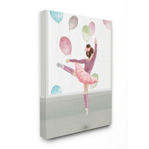 Stupell Industries Jumping Ballerina Little Dancer Girl Balloons Pink - 1 of 4