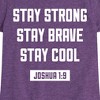 Girls' - Instant Message - Stay Strong Brave Cool Fitted Short Sleeve Graphic T-Shirt - 2 of 4
