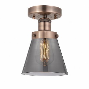 Cone - 1 Light Semi-Flush Mount In Industrial Style-8.25 Inches Tall and 6.5 Inches Wide - 1 of 1