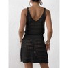 Women's Knitted Beach Cover Up Dress Lace Hollow Out Swimwear Tunic Lightweight Summer Boho Midi Dress - 4 of 4