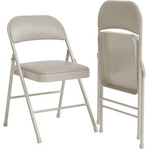 homfan  Folding Chairs With Padded Cushion and Back, Metal Frame Hold Up to 350 Lbs - 1 of 4