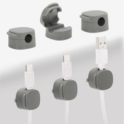 Unique Bargains Magnetic Adhesive Durable Cable Holder Clip for Office Desk Phone Wire 6 Pcs