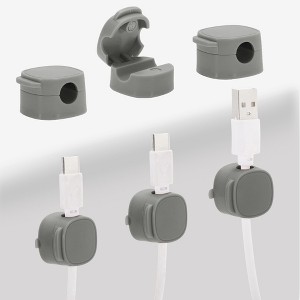 Unique Bargains Magnetic Adhesive Durable Cable Holder Clip for Office Desk Phone Wire 6 Pcs - 1 of 4