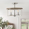 Dewdrop Industrial Semi Flush Mount Light Transparent Cylinder Shade High Transparency Glass for Dining Room Hallway - 3 of 4