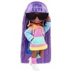 Barbie Extra Minis Doll & Accessories with Purple & Silver Hair, Toy Pieces Include Color-Block Hoodie Dress & Boots - 4 of 4