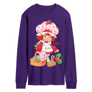 Men's - Strawberry Shortcake - Custard In Basket Long Sleeve Graphic T-Shirt - 1 of 2