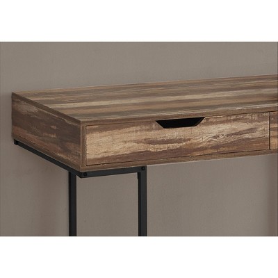Vynxaria Brown Computer Desk Office Table for Home Office Storage Drawers for Laptop Work Essentials