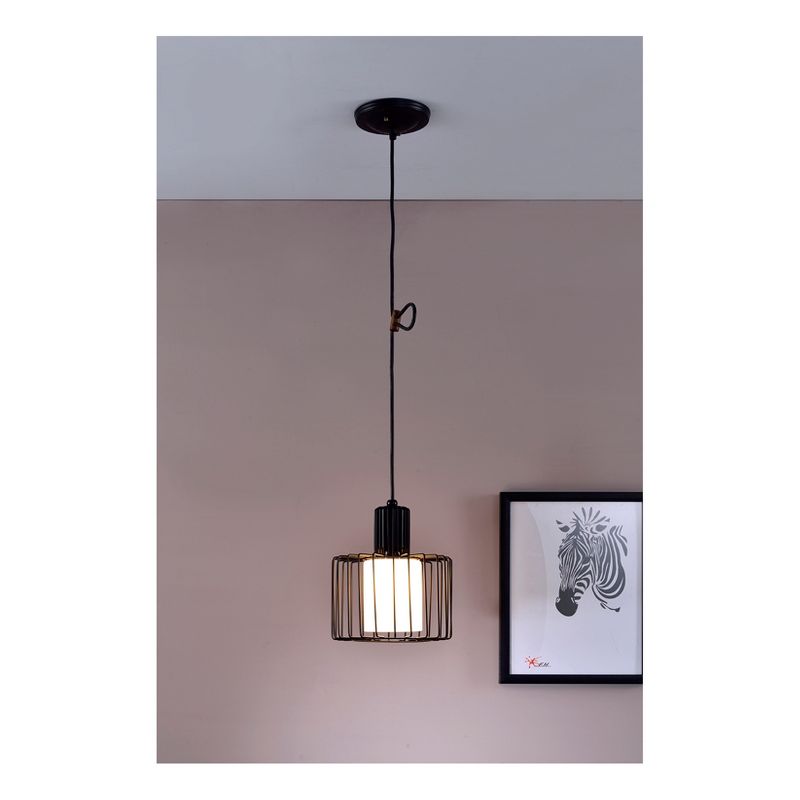 10.25&#34; Traditional Metal Hanging Pendant Ceiling Light Black - Ore International, 3 of 5