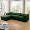 DOMETOUR Elegant Green Chenille L-Shaped 3-Seater Sofa with Storage Seat, Ottoman, Cylindrical Backrest & Armrests, Hidden Compartment - 4 of 4