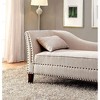 Beige Fabric Chaise / Bench Nailhead Trims Pillow Plush Comfort 1pc Chaise Living Room Furniture - 4 of 4