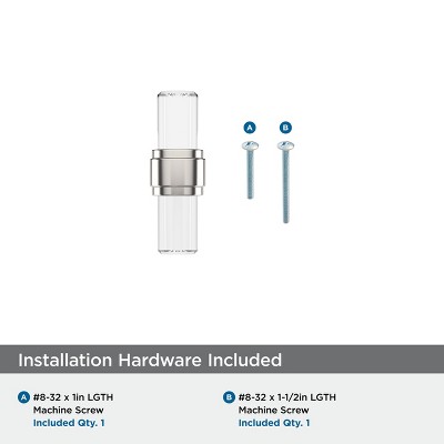 Glacio 2-1/8 Inch Clear Polished Nickel Bar Knob