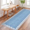 Acekool Washable Area Rug, Non Slip Soft Low Pile Carpet, Geometric Bordered Modern Accent for Living Room Bedroom Nursery, Lightweight - 2 of 4