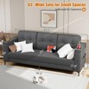 GustoWave 83" 3-seater Sofa with Convenient Side Pockets, Cozy Teddy Velvet Sofa with Cup Holder and Storage Armrest for Living Room - 2 of 4